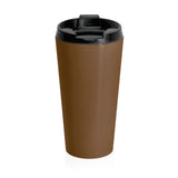 Fueled By Coffee And Muay Thai Stainless Steel Brown Travel Mug