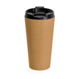 Fueled By Coffee And Muay Thai Stainless Steel Biege Travel Mug