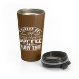 Fueled By Coffee And Muay Thai Stainless Steel Brown Travel Mug