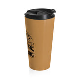 Fueled By Coffee And Kickboxing Stainless Steel Travel Biege Mug